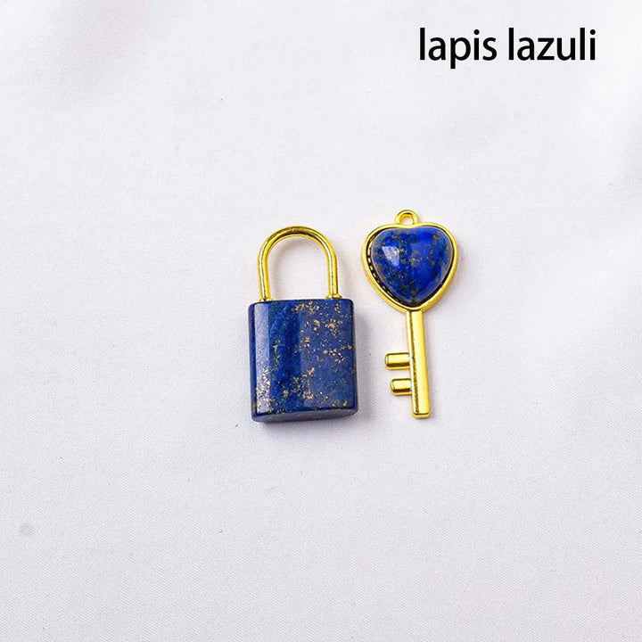 Crystal Lovers Locks & Key Pendant