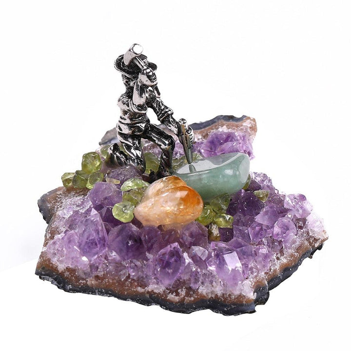 Crystal Miner Amethyst Base Table Decoration