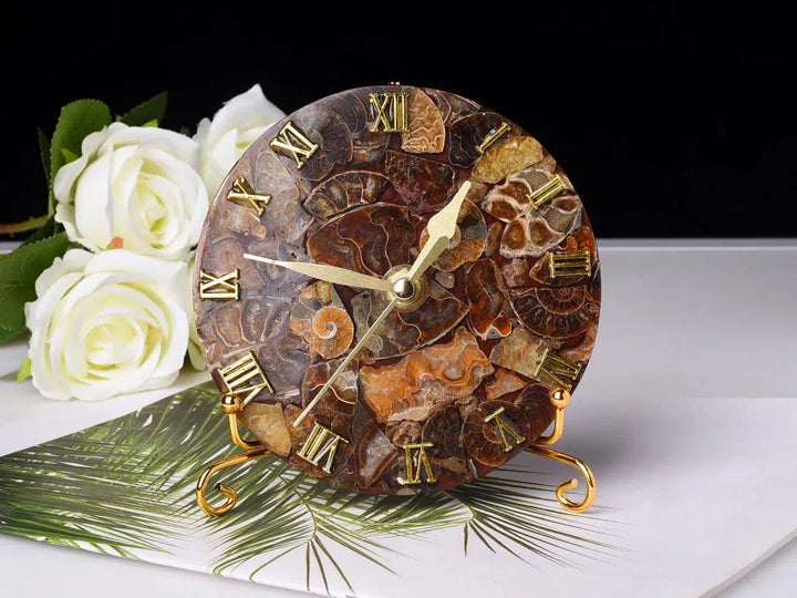 Crystal Wall Desk Clock with Unique Dial and Roman Numerals