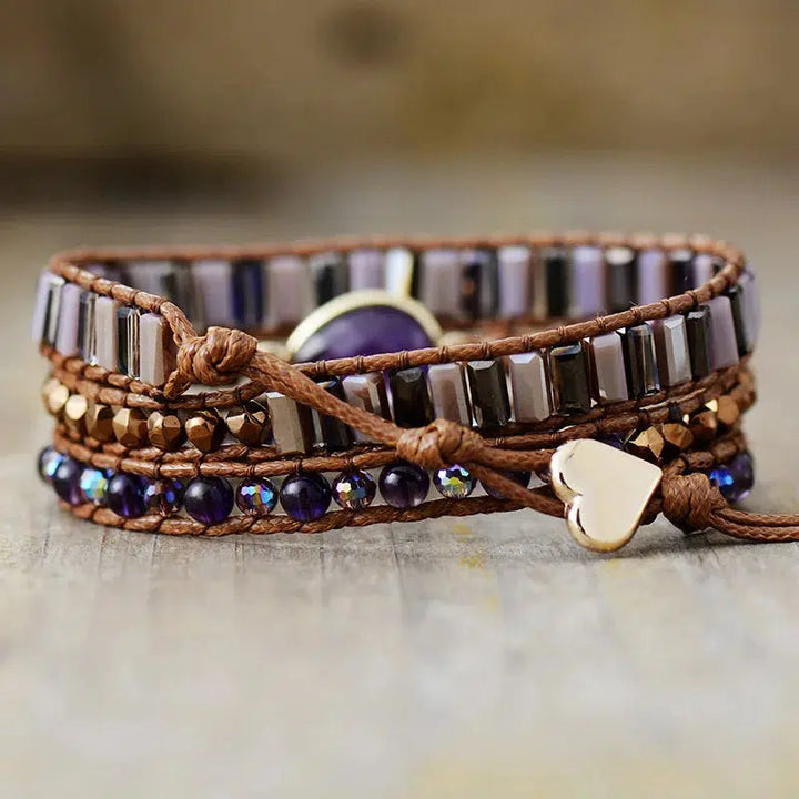 Crystal Waterdrop Center Wrap Bracelet