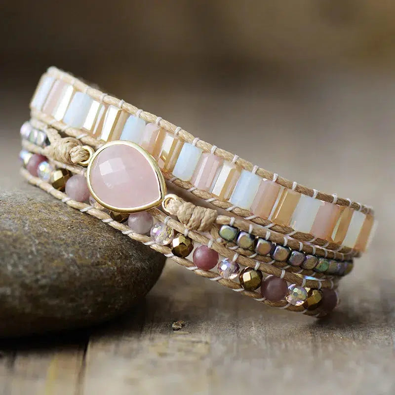 Crystal Waterdrop Center Wrap Bracelet