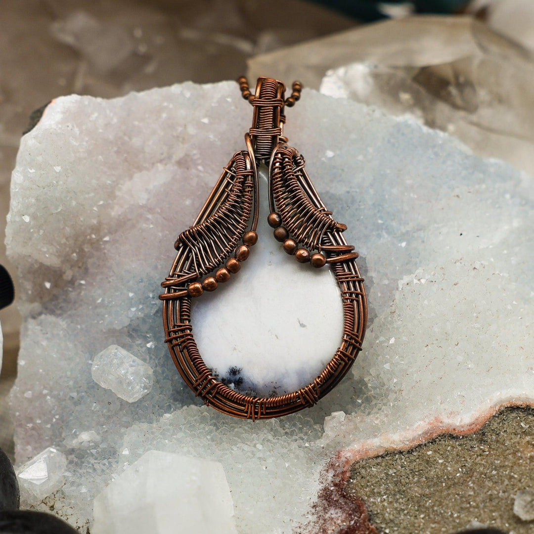 Dendric Agate Wire Wrap Pendant - 3.00"