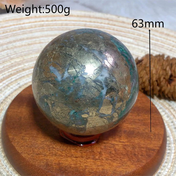 Dioptase and Pyrite Sphere