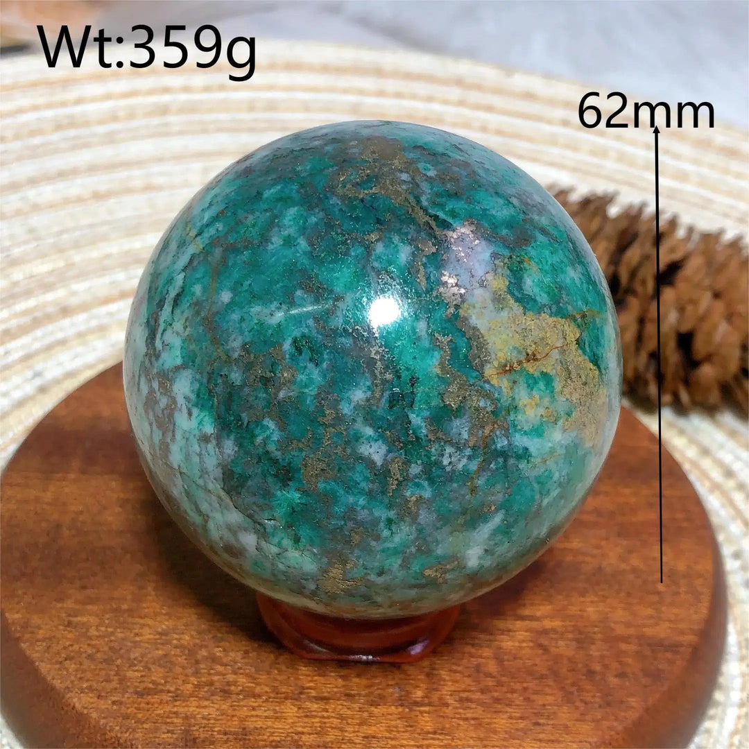 Dioptase and Pyrite Sphere