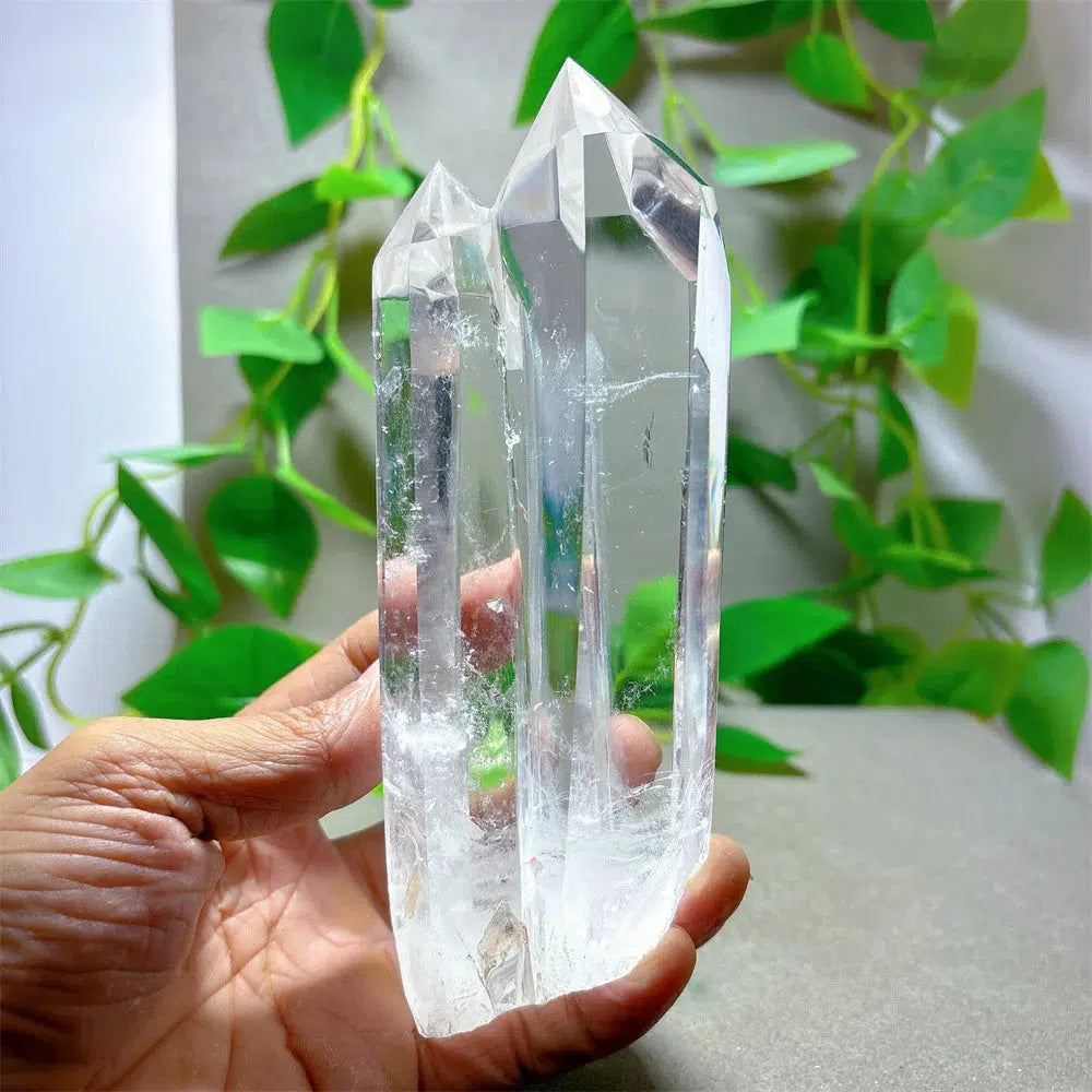 Double Point Clear Quartz Tower