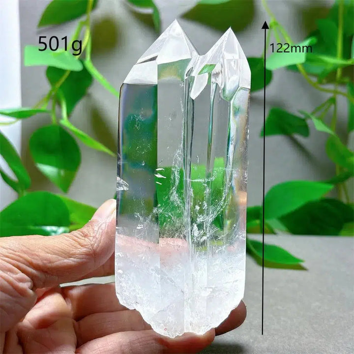 Double Point Clear Quartz Tower