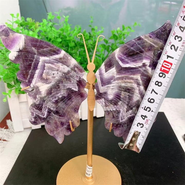 Dream Amethyst Crystal Butterfly Wings with Stand