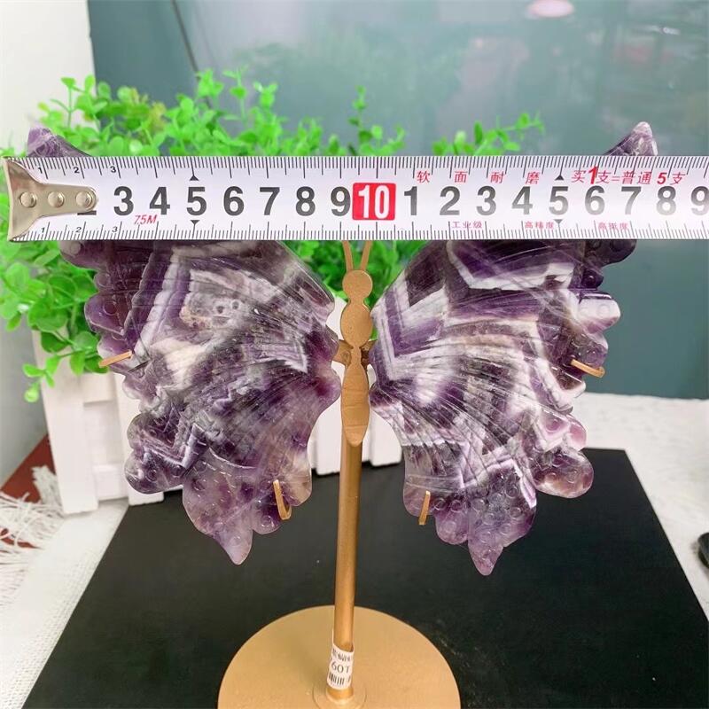 Dream Amethyst Crystal Butterfly Wings with Stand