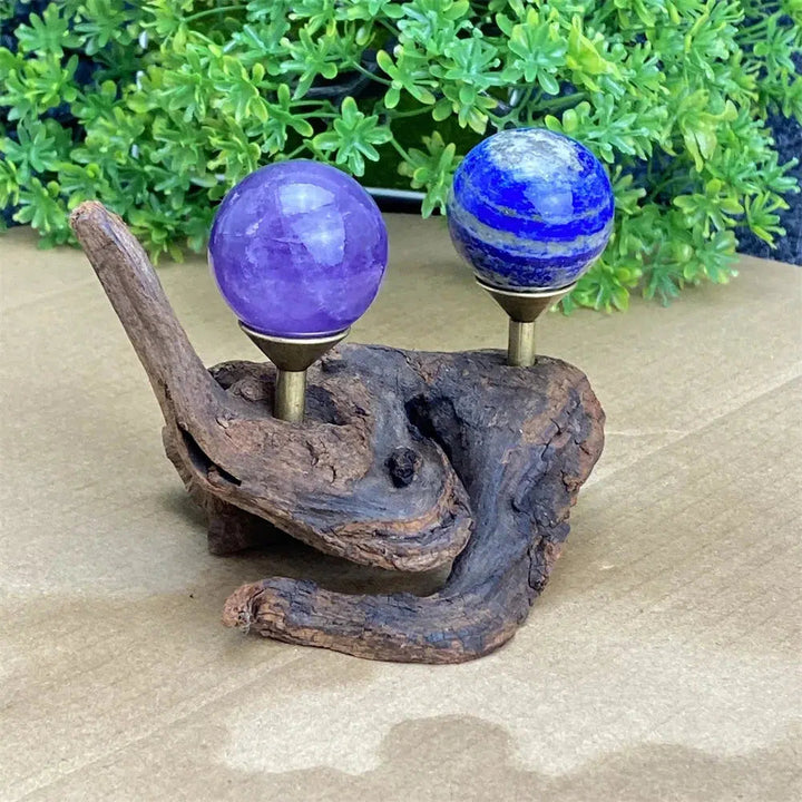 Driftwood Double Sphere Stand