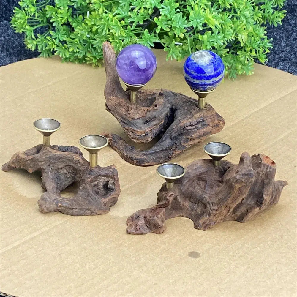 Driftwood Double Sphere Stand