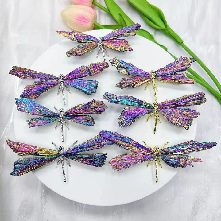 Electroplated Tourmaline Dragonfly Decoration