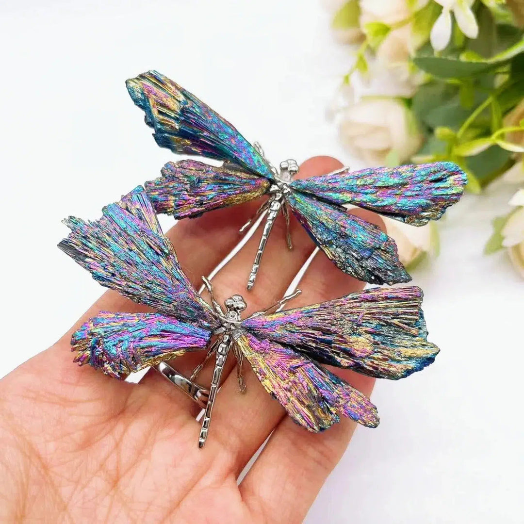 Electroplated Tourmaline Dragonfly Decoration