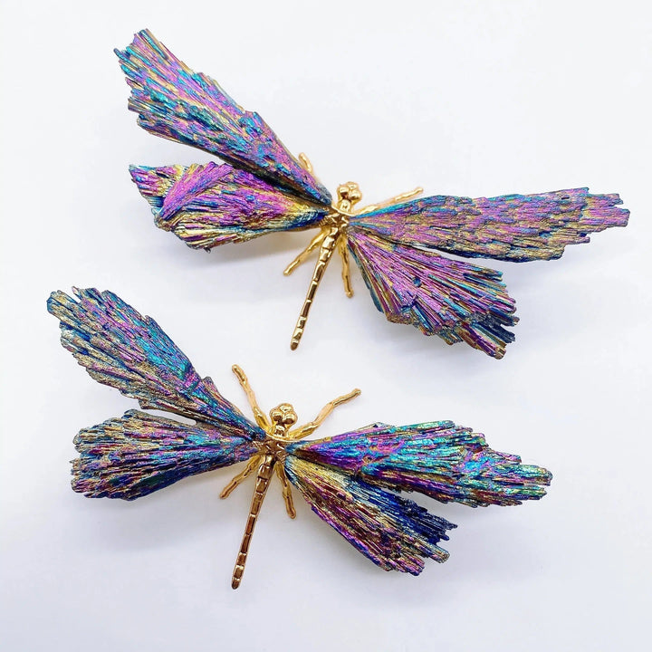 Electroplated Tourmaline Dragonfly Decoration