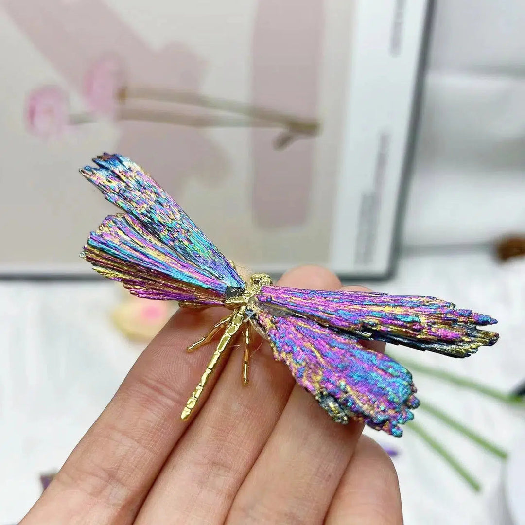 Electroplated Tourmaline Dragonfly Decoration