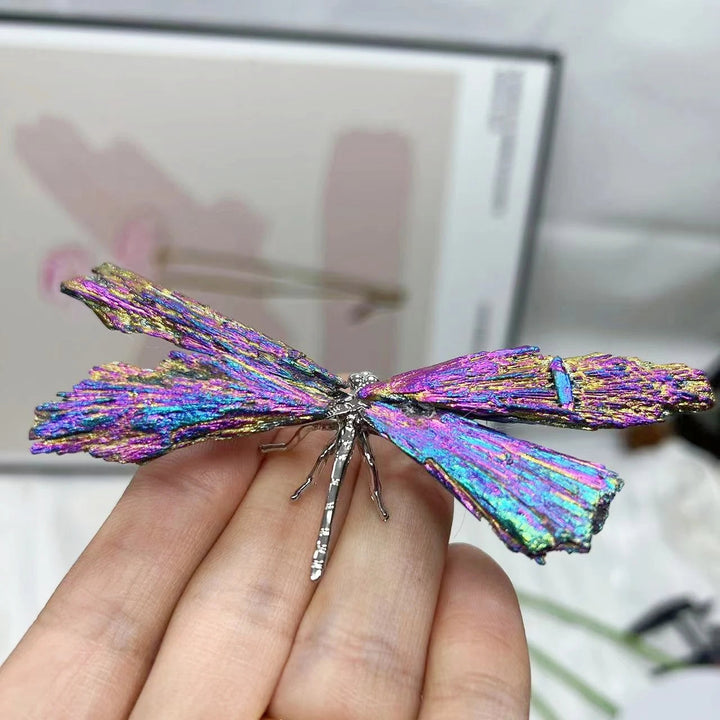 Electroplated Tourmaline Dragonfly Decoration