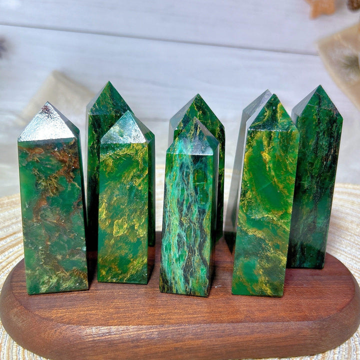 Green Jasper Crystal Tower
