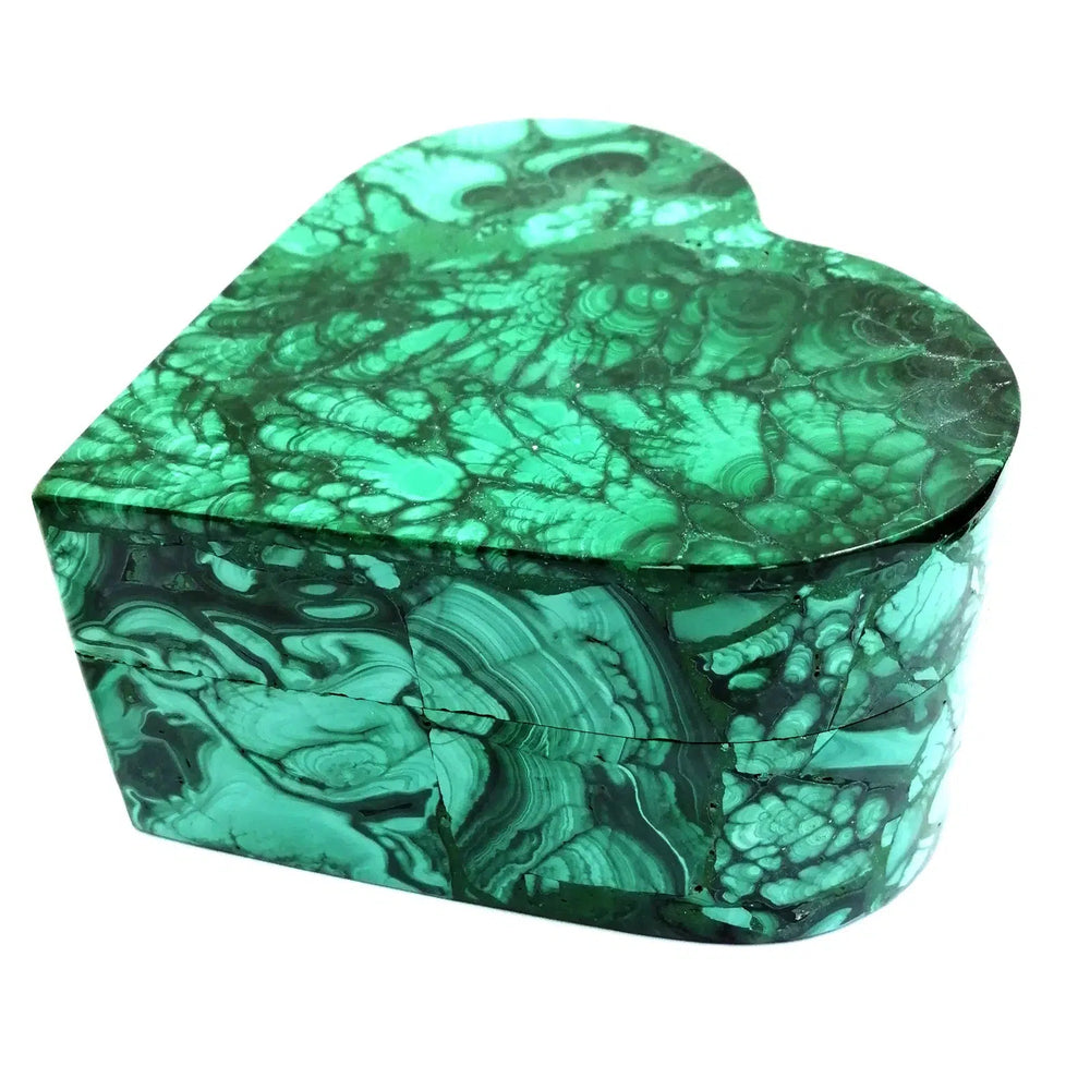 Exquisite Malachite Jewelry Box - Heart-Shaped Luxury Keepsake Container