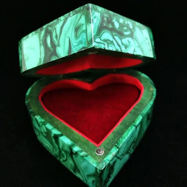 Exquisite Malachite Jewelry Box - Heart-Shaped Luxury Keepsake Container