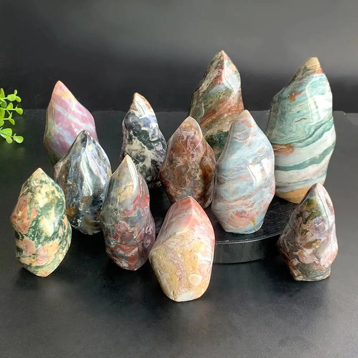 Exquisite Ocean Jasper Crystal Flame