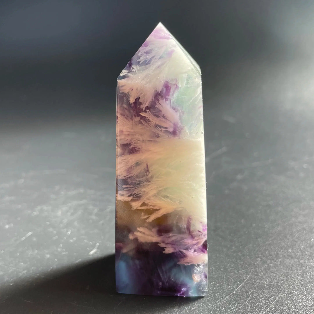 Feather Fluorite Obelisk Tower