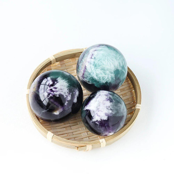 Feather Fluorite Sphere AAA Grade