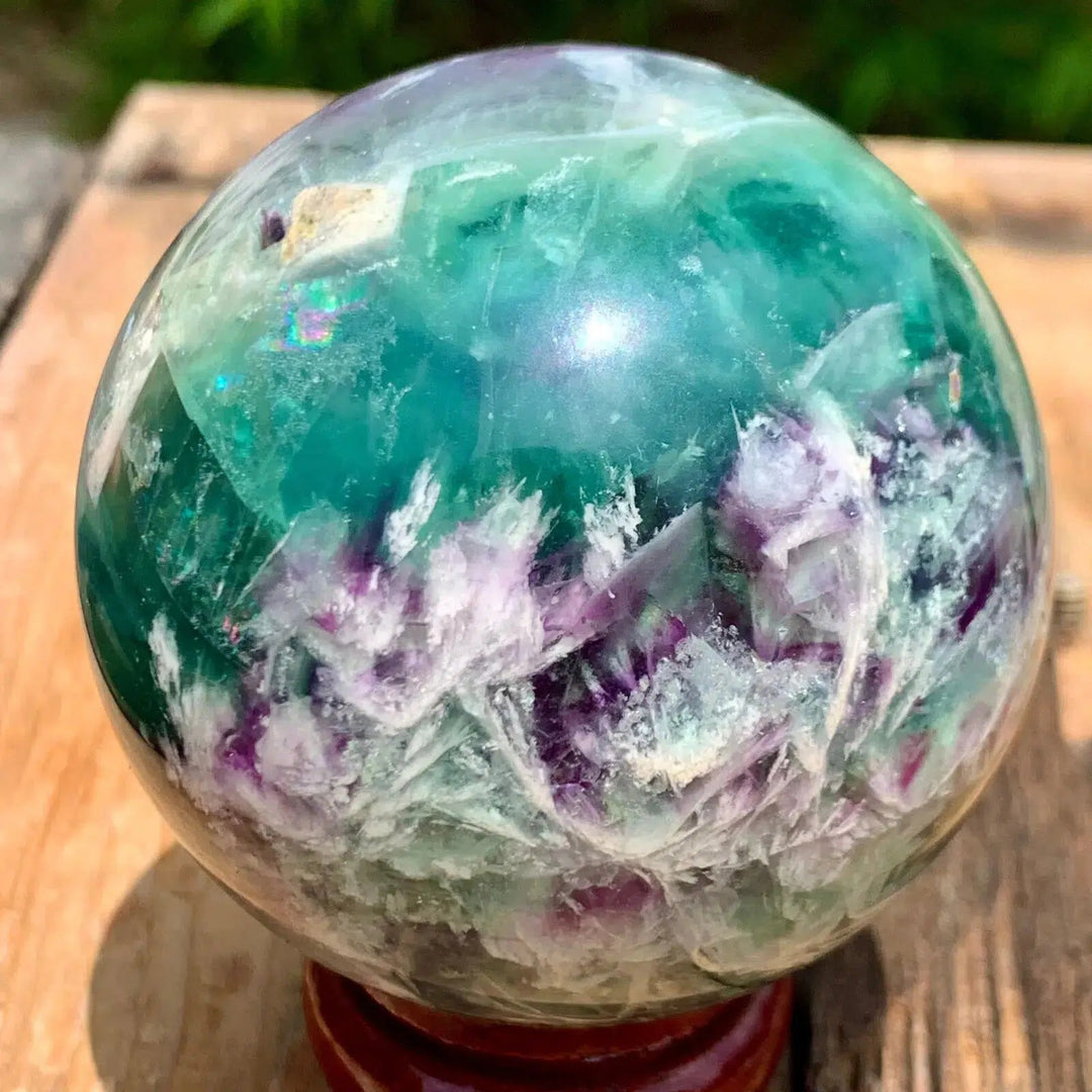 Feather Fluorite Sphere