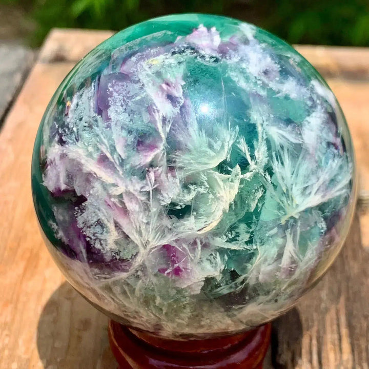 Feather Fluorite Sphere