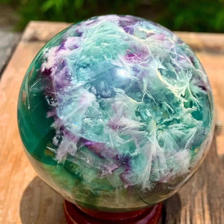 Feather Fluorite Sphere