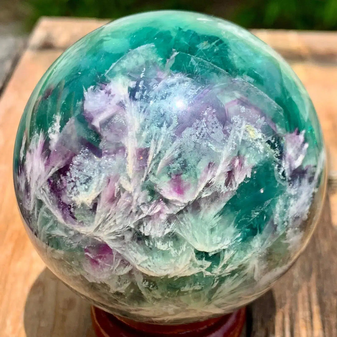 Feather Fluorite Sphere