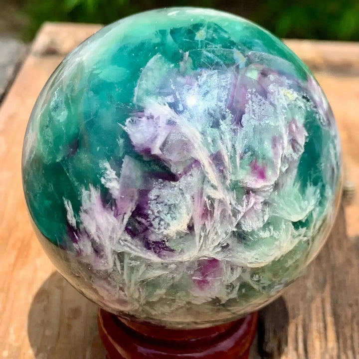 Feather Fluorite Sphere