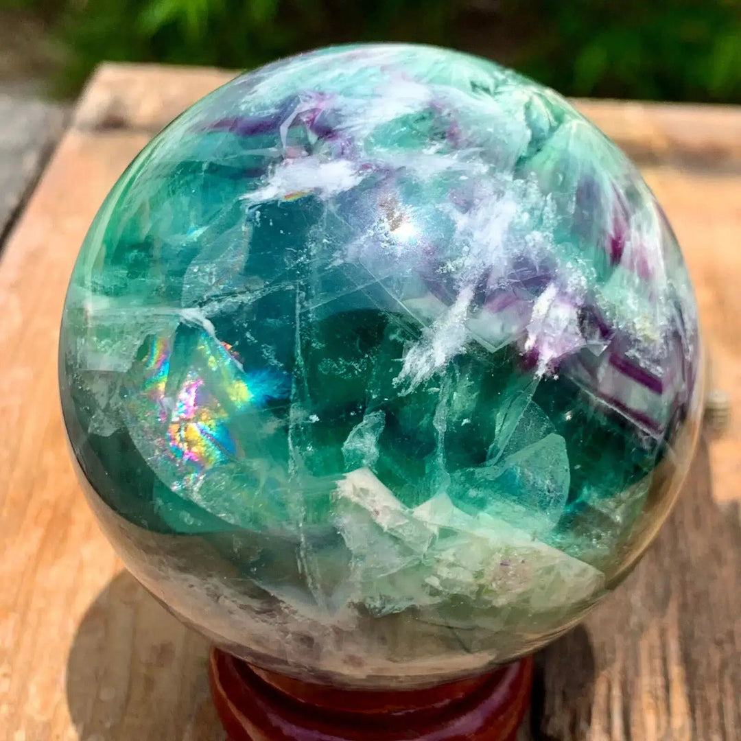 Feather Fluorite Sphere