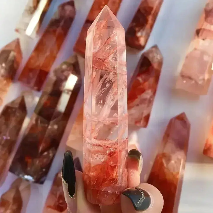 Fire Quartz Crystal Tower for Home Energy and Meditation-Towers-Ali-Fire Quartz-60-80mm-Crystal Destiny