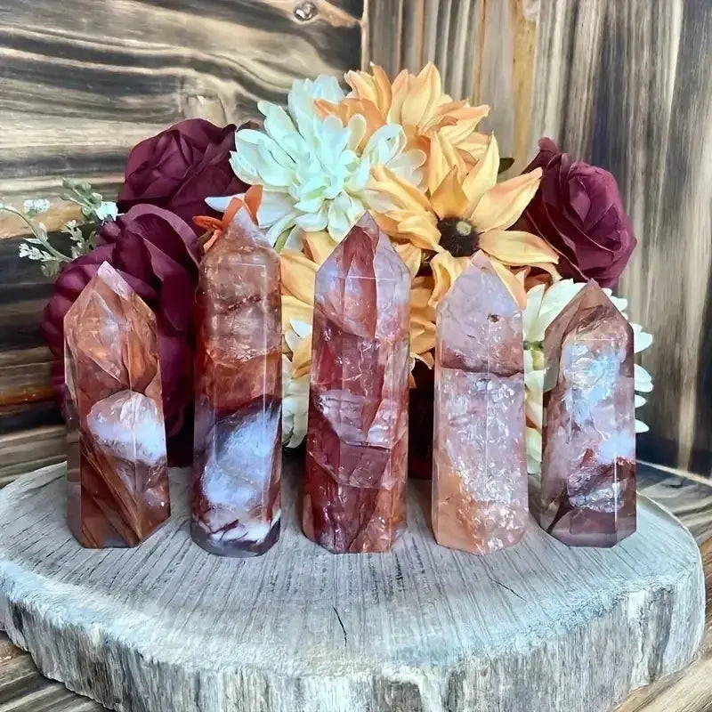 Fire Quartz Crystal Tower for Home Energy and Meditation-Towers-Ali-Fire Quartz-60-80mm-Crystal Destiny