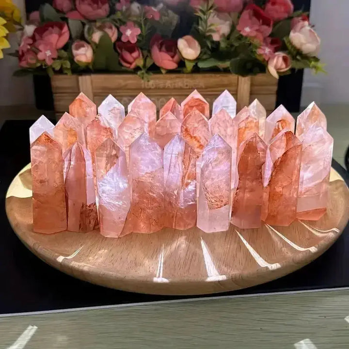 Fire Quartz Crystal Tower for Home Energy and Meditation-Towers-Ali-Fire Quartz-60-80mm-Crystal Destiny
