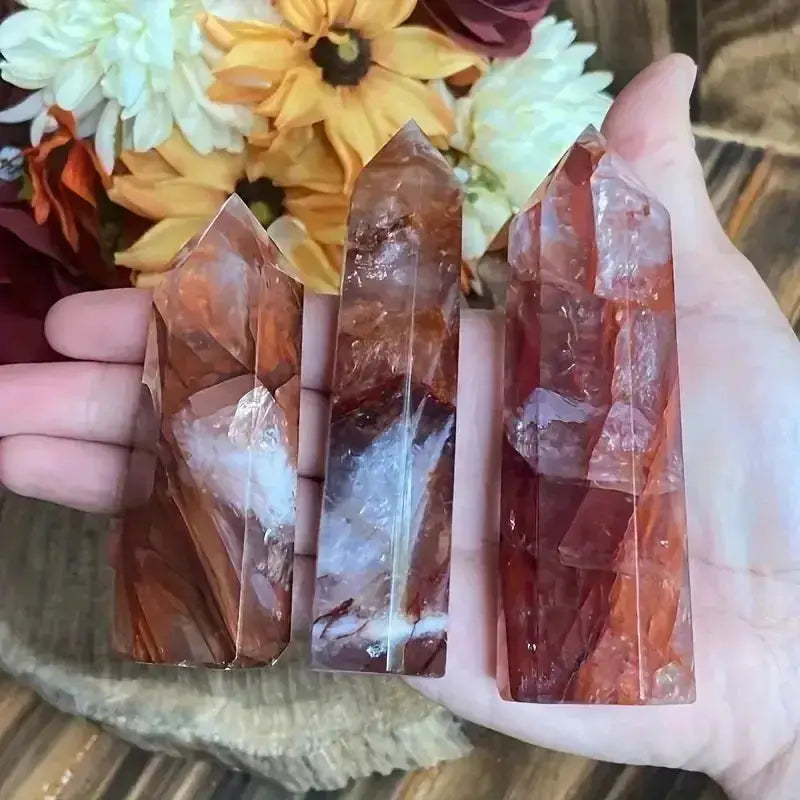 Fire Quartz Crystal Tower for Home Energy and Meditation-Towers-Ali-Fire Quartz-60-80mm-Crystal Destiny