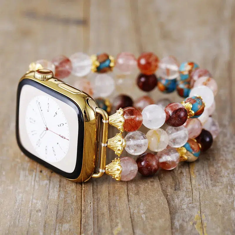 Fire Quartz Featured Quartz And Jasper Apple iWatch Band