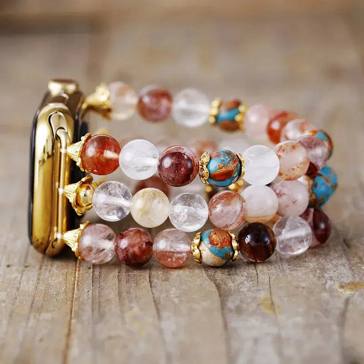 Fire Quartz Featured Quartz And Jasper Apple iWatch Band