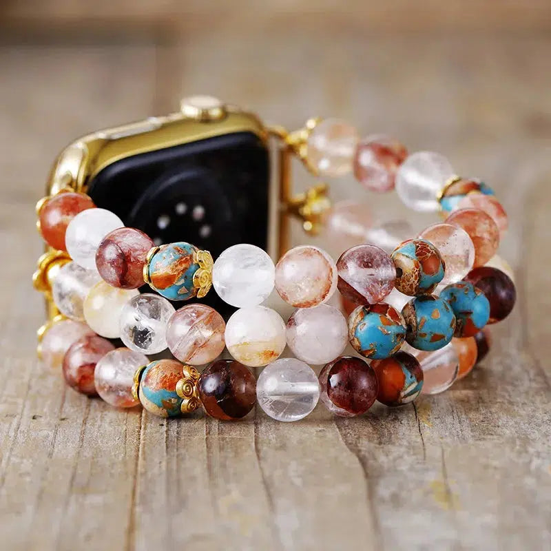 Fire Quartz Featured Quartz And Jasper Apple iWatch Band