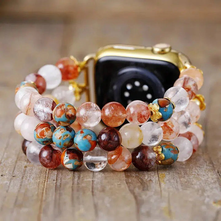 Fire Quartz Featured Quartz And Jasper Apple iWatch Band