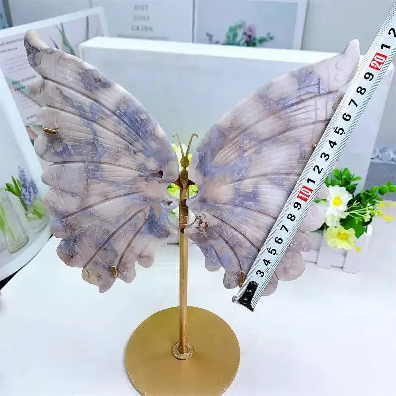 Flower Agate Butterfly Crystal Wings