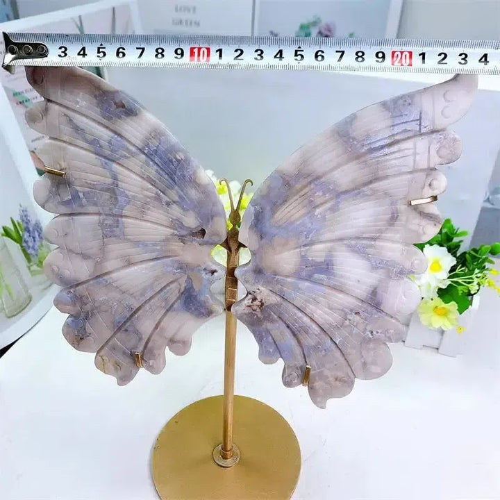 Flower Agate Butterfly Crystal Wings