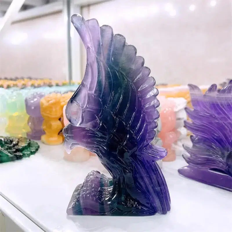 Fluorite Eagle Carving