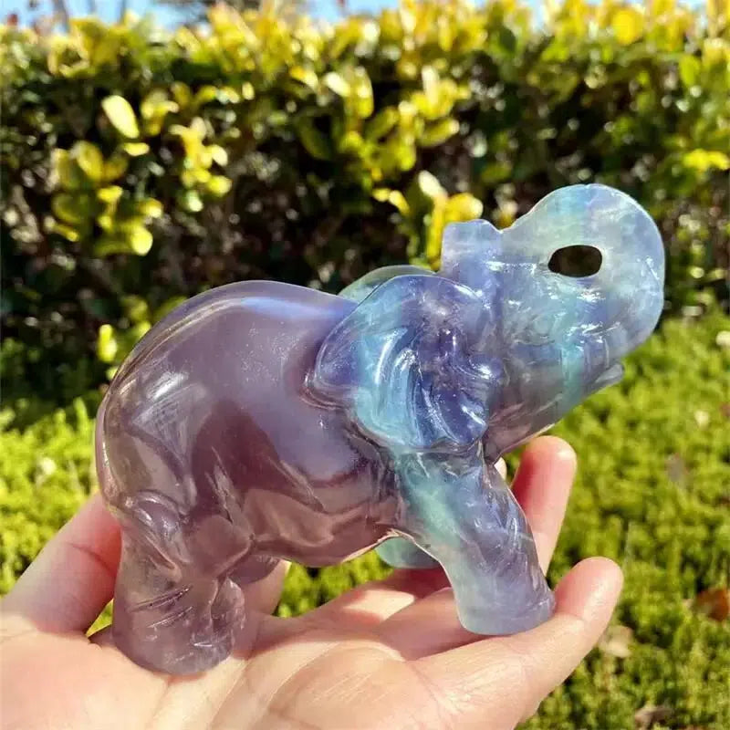 Fluorite Elephant Carving