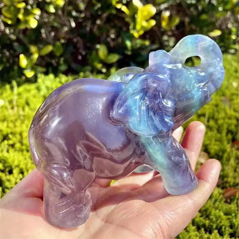 Fluorite Elephant Carving