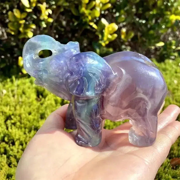 Fluorite Elephant Carving