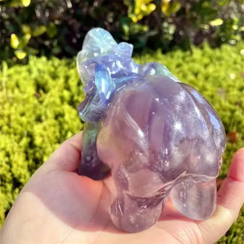 Fluorite Elephant Carving