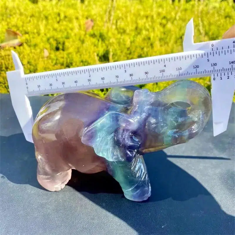 Fluorite Elephant Carving