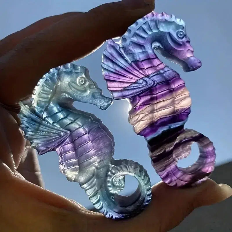 Fluorite Seahorse Carving