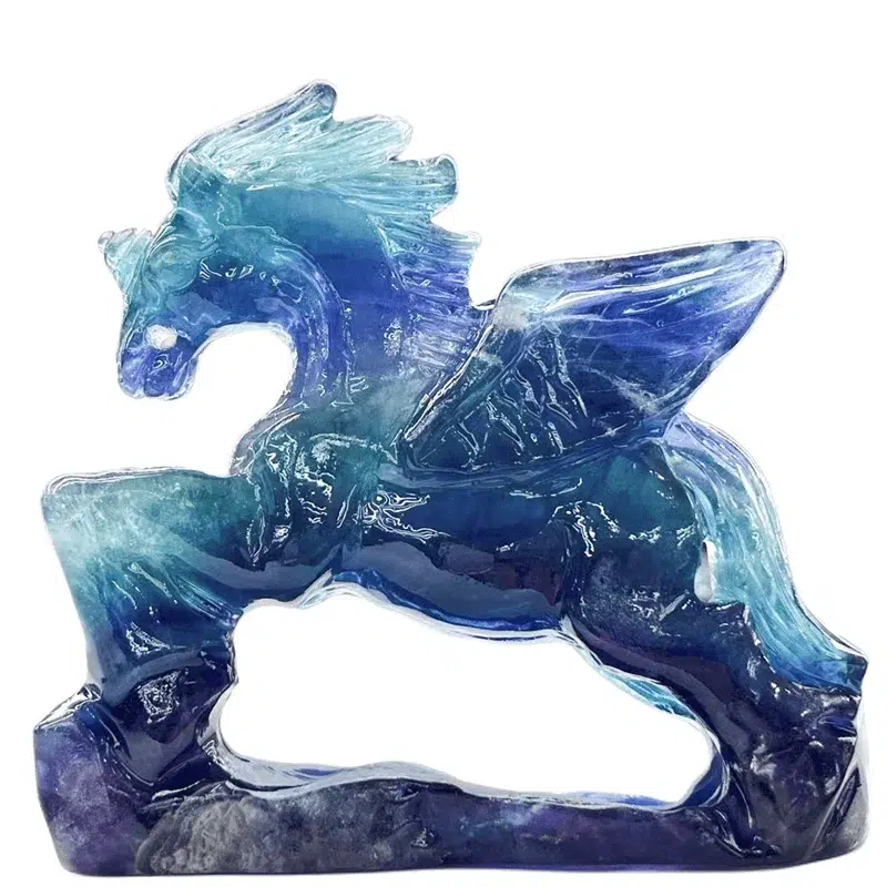 Fluorite Unicorn Crystal Carving