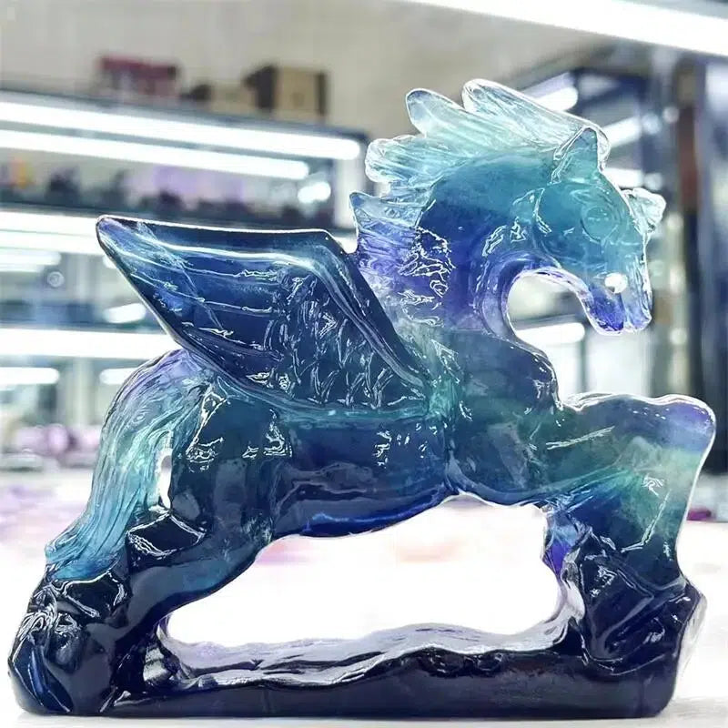 Fluorite Unicorn Crystal Carving